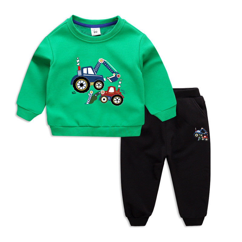 Children's Sweater Suit winter Clothes Plus Velvet Thickening