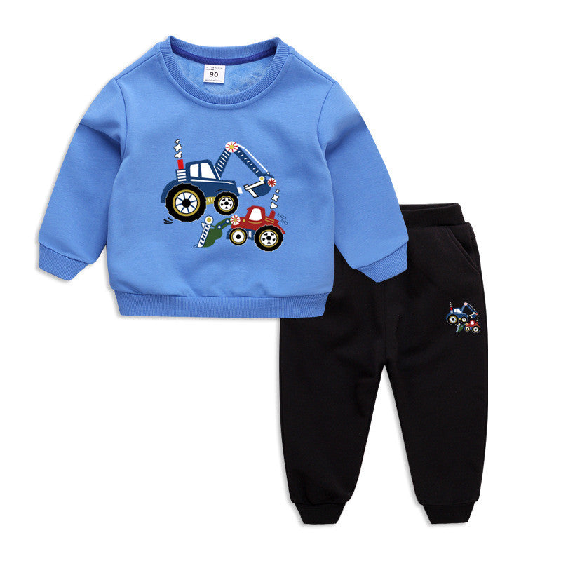 Children's Sweater Suit winter Clothes Plus Velvet Thickening