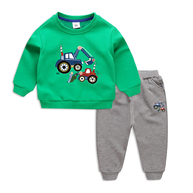 Children's Sweater Suit winter Clothes Plus Velvet Thickening