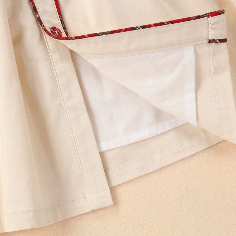 Dress Girls Retro Western Style Embroidered Plaid Skirt Female Treasure Pure Cotton Long Sleeves