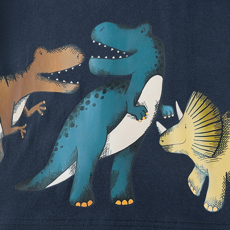 Autumn Male Cartoon Striped Children Suit