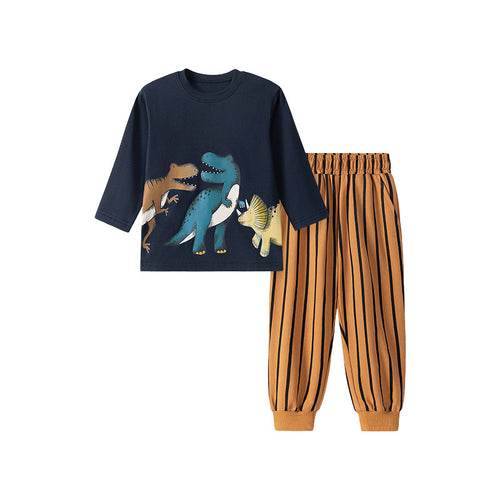 Autumn Male Cartoon Striped Children Suit