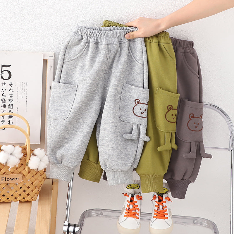 Boys' Pants Autumn And Winter Children Velvet Sport