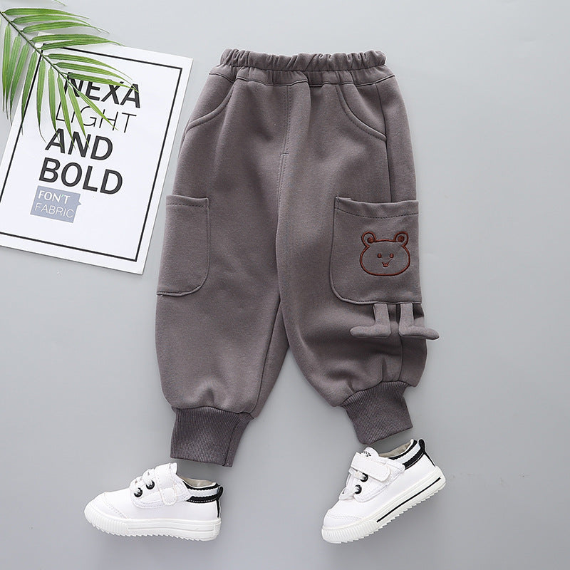 Boys' Pants Autumn And Winter Children Velvet Sport