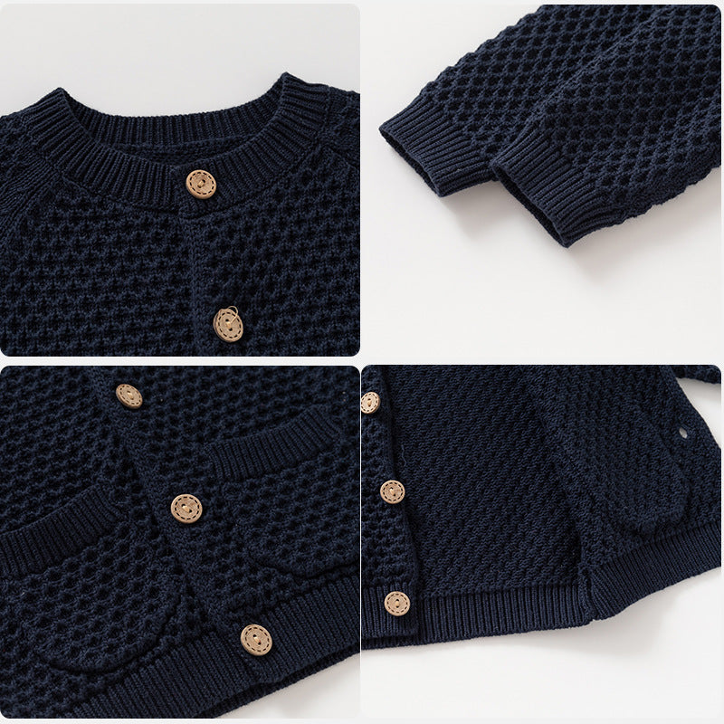 Boys' Fall Winter Coat Round Neck Sweater