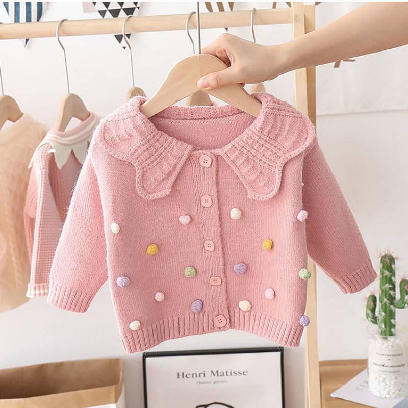 Girls' Knitted Cardigan Fashionable Baby Bottoming Long Sleeve