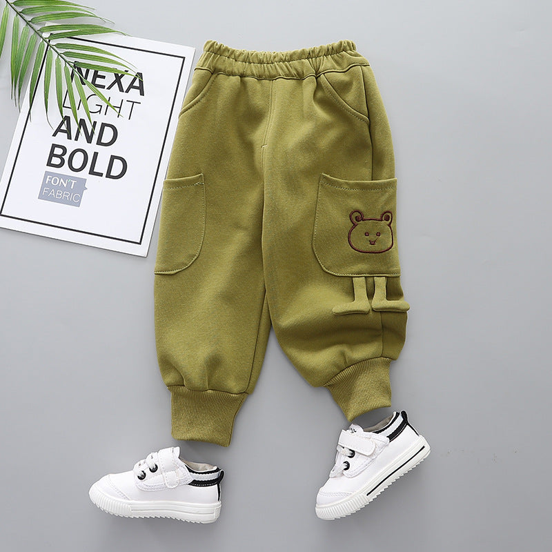 Boys' Pants Autumn And Winter Children Velvet Sport