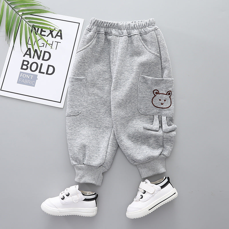 Boys' Pants Autumn And Winter Children Velvet Sport