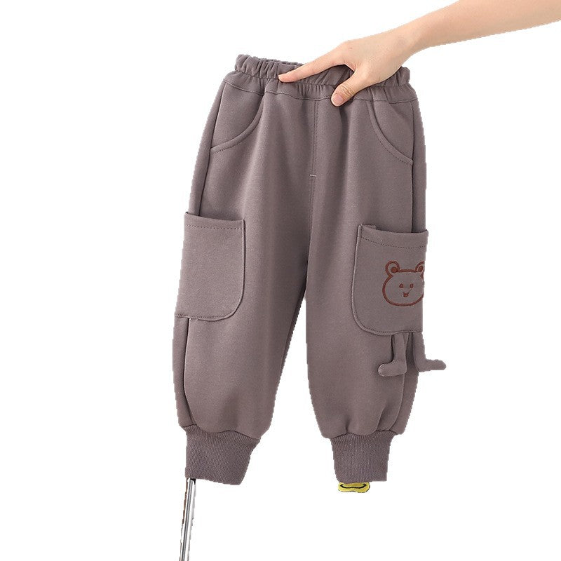 Boys' Pants Autumn And Winter Children Velvet Sport