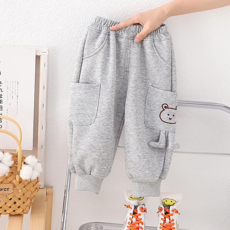 Boys' Pants Autumn And Winter Children Velvet Sport